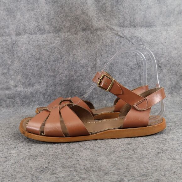 Salt Water Shoes Womens 5 Sandals Classic Leather Hand Stitched Water Friendly - Picture 4 of 13